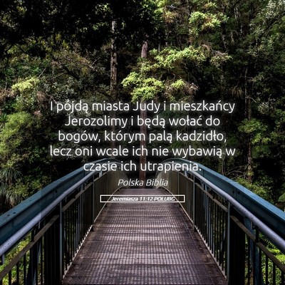 Picture 05 - Jeremiasza 11:12 POLUBG - I pójdą miasta Judy i mieszkańcy Jerozolimy i - Bible Verse Picture