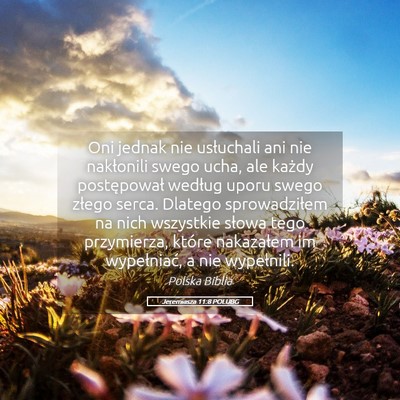 Picture 05 - Jeremiasza 11:8 POLUBG - Oni jednak nie usłuchali ani nie nakłonili - Bible Verse Picture