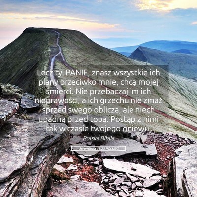 Picture 05 - Jeremiasza 18:23 POLUBG - Lecz ty, PANIE, znasz wszystkie ich plany - Bible Verse Picture