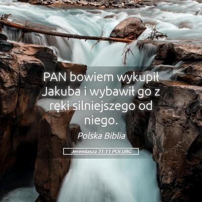 Picture 05 - Jeremiasza 31:11 POLUBG - PAN bowiem wykupił Jakuba i wybawił go z ręki - Bible Verse Picture