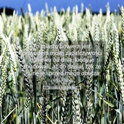 Picture 05 - Jeremiasza 32:31 POLUBG - To miasto bowiem jest powodem mojej - Bible Verse Picture
