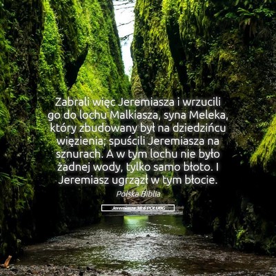 Picture 05 - Jeremiasza 38:6 POLUBG - Zabrali więc Jeremiasza i wrzucili go do lochu - Bible Verse Picture