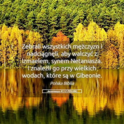 Picture 05 - Jeremiasza 41:12 POLUBG - Zebrali wszystkich mężczyzn i nadciągnęli, - Bible Verse Picture