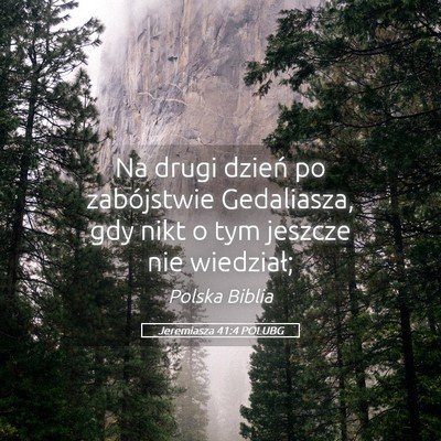 Picture 05 - Jeremiasza 41:4 POLUBG - Na drugi dzień po zabójstwie Gedaliasza, gdy - Bible Verse Picture