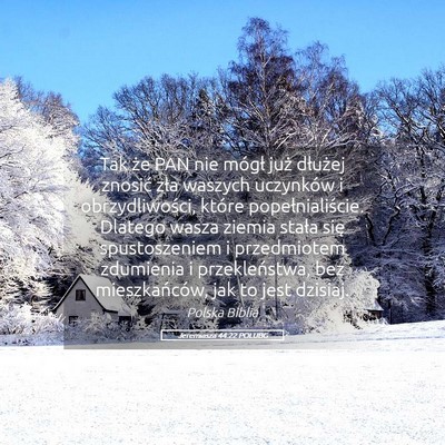 Picture 05 - Jeremiasza 44:22 POLUBG - Tak że PAN nie mógł już dłużej znosić zła - Bible Verse Picture