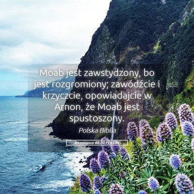 Picture 05 - Jeremiasza 48:20 POLUBG - Moab jest zawstydzony, bo jest rozgromiony; - Bible Verse Picture