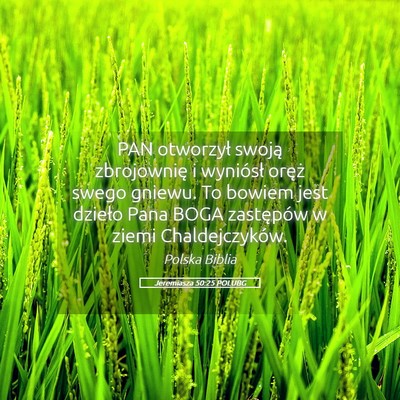 Picture 05 - Jeremiasza 50:25 POLUBG - PAN otworzył swoją zbrojownię i wyniósł - Bible Verse Picture