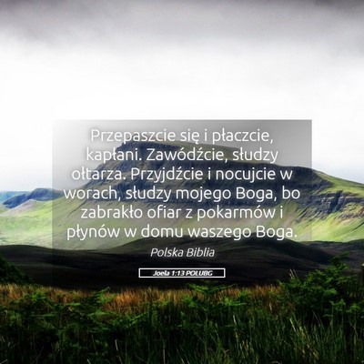 Picture 05 - Joela 1:13 POLUBG - Przepaszcie się i płaczcie, kapłani. - Bible Verse Picture
