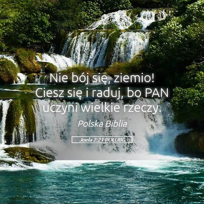 Picture 05 - Joela 2:21 POLUBG - Nie bój się, ziemio! Ciesz się i raduj, bo PAN - Bible Verse Picture