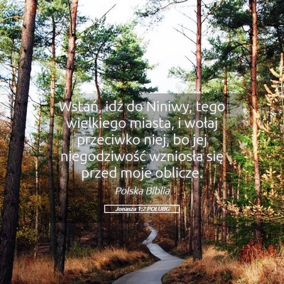 Picture 05 - Jonasza 1:2 POLUBG - Wstań, idź do Niniwy, tego wielkiego miasta, i - Bible Verse Picture