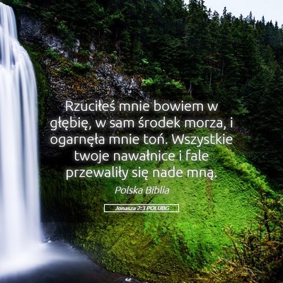 Picture 05 - Jonasza 2:3 POLUBG - Rzuciłeś mnie bowiem w głębię, w sam środek - Bible Verse Picture