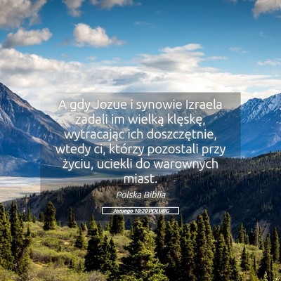 Picture 05 - Jozuego 10:20 POLUBG - A gdy Jozue i synowie Izraela zadali im wielką - Bible Verse Picture