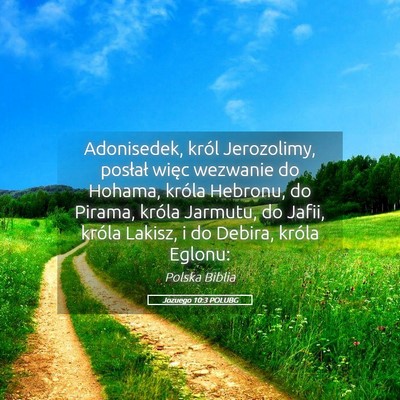 Picture 05 - Jozuego 10:3 POLUBG - Adonisedek, król Jerozolimy, posłał więc - Bible Verse Picture
