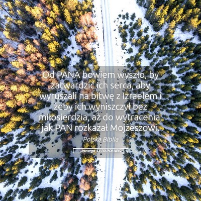 Picture 05 - Jozuego 11:20 POLUBG - Od PANA bowiem wyszło, by zatwardzić ich serca, - Bible Verse Picture
