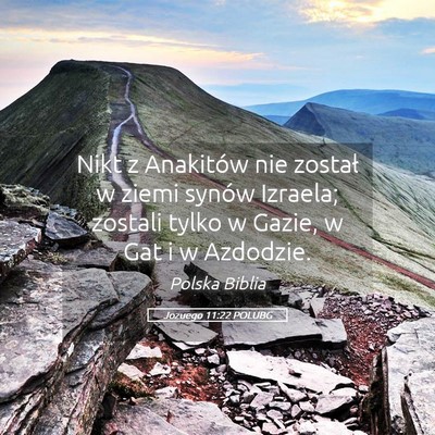 Picture 05 - Jozuego 11:22 POLUBG - Nikt z Anakitów nie został w ziemi synów - Bible Verse Picture