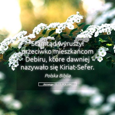 Picture 05 - Jozuego 15:15 POLUBG - Stamtąd wyruszył przeciwko mieszkańcom Debiru, - Bible Verse Picture