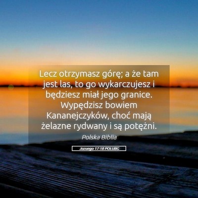Picture 05 - Jozuego 17:18 POLUBG - Lecz otrzymasz górę; a że tam jest las, to go - Bible Verse Picture