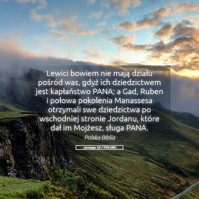 Picture 05 - Jozuego 18:7 POLUBG - Lewici bowiem nie mają działu pośród was, - Bible Verse Picture
