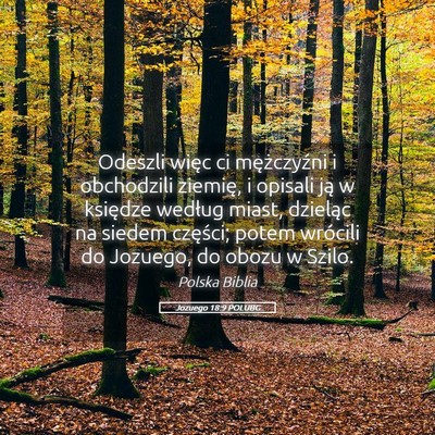 Picture 05 - Jozuego 18:9 POLUBG - Odeszli więc ci mężczyźni i obchodzili - Bible Verse Picture