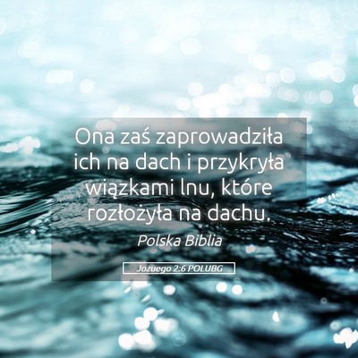 Picture 05 - Jozuego 2:6 POLUBG - Ona zaś zaprowadziła ich na dach i przykryła - Bible Verse Picture