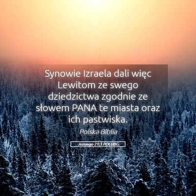 Picture 05 - Jozuego 21:3 POLUBG - Synowie Izraela dali więc Lewitom ze swego - Bible Verse Picture