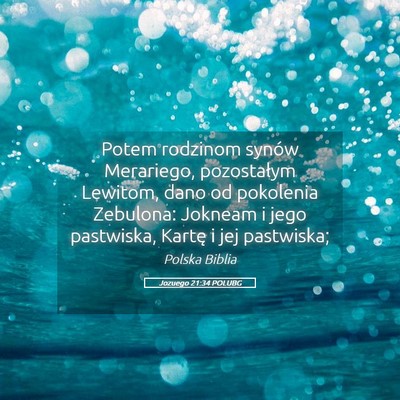 Picture 05 - Jozuego 21:34 POLUBG - Potem rodzinom synów Merariego, pozostałym - Bible Verse Picture