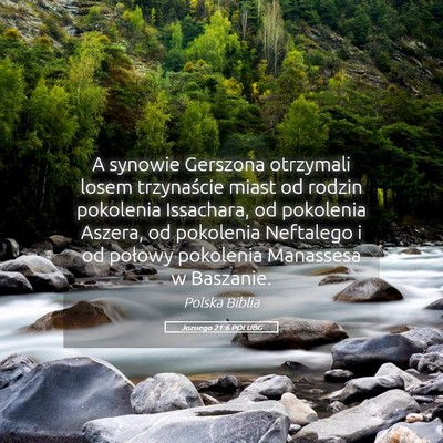 Picture 05 - Jozuego 21:6 POLUBG - A synowie Gerszona otrzymali losem trzynaście - Bible Verse Picture