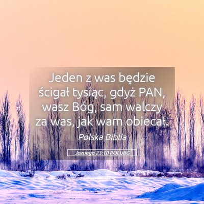 Picture 05 - Jozuego 23:10 POLUBG - Jeden z was będzie ścigał tysiąc, gdyż PAN, - Bible Verse Picture
