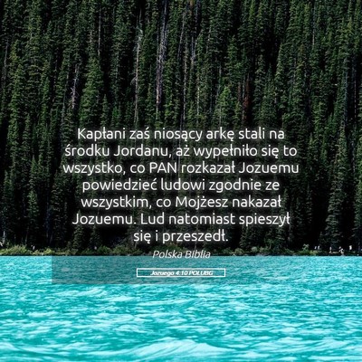 Picture 05 - Jozuego 4:10 POLUBG - Kapłani zaś niosący arkę stali na środku - Bible Verse Picture
