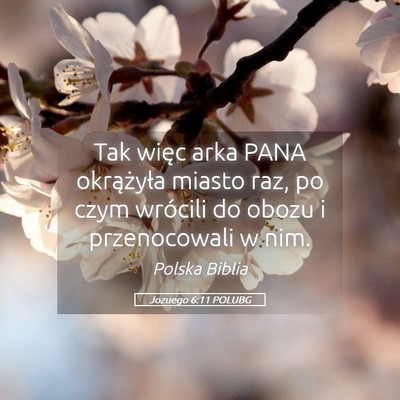 Picture 05 - Jozuego 6:11 POLUBG - Tak więc arka PANA okrążyła miasto raz, po - Bible Verse Picture