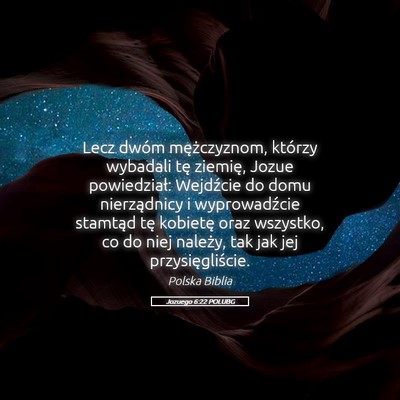 Picture 05 - Jozuego 6:22 POLUBG - Lecz dwóm mężczyznom, którzy wybadali tę - Bible Verse Picture