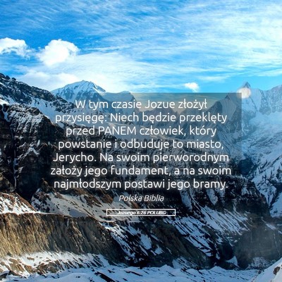 Picture 05 - Jozuego 6:26 POLUBG - W tym czasie Jozue złożył przysięgę: Niech - Bible Verse Picture