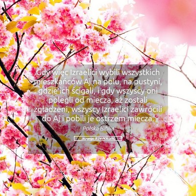 Picture 05 - Jozuego 8:24 POLUBG - Gdy więc Izraelici wybili wszystkich - Bible Verse Picture