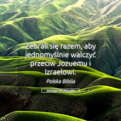 Picture 05 - Jozuego 9:2 POLUBG - Zebrali się razem, aby jednomyślnie walczyć - Bible Verse Picture
