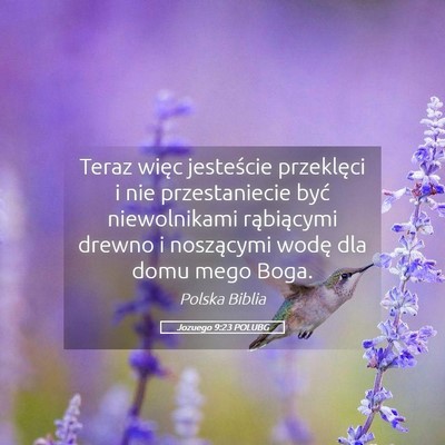 Picture 05 - Jozuego 9:23 POLUBG - Teraz więc jesteście przeklęci i nie - Bible Verse Picture