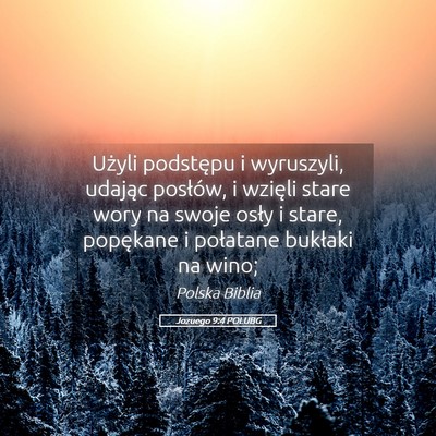 Picture 05 - Jozuego 9:4 POLUBG - Użyli podstępu i wyruszyli, udając posłów, i - Bible Verse Picture