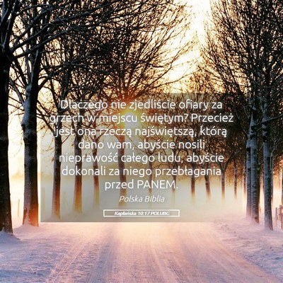 Picture 05 - Kapłańska 10:17 POLUBG - Dlaczego nie zjedliście ofiary za grzech w - Bible Verse Picture