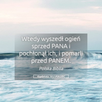Picture 05 - Kapłańska 10:2 POLUBG - Wtedy wyszedł ogień sprzed PANA i pochłonął - Bible Verse Picture
