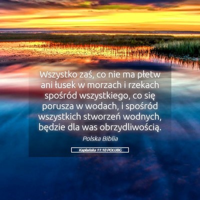 Picture 05 - Kapłańska 11:10 POLUBG - Wszystko zaś, co nie ma płetw ani łusek w - Bible Verse Picture
