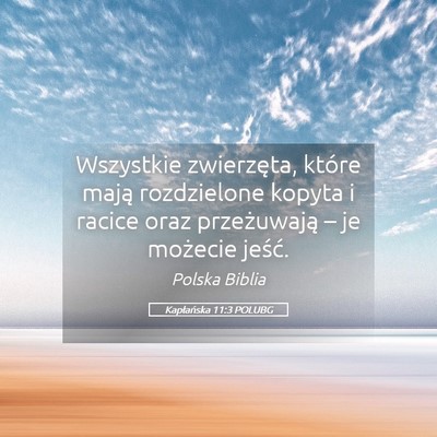 Picture 05 - Kapłańska 11:3 POLUBG - Wszystkie zwierzęta, które mają rozdzielone - Bible Verse Picture