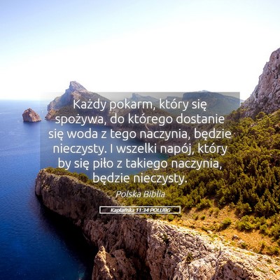 Picture 05 - Kapłańska 11:34 POLUBG - Każdy pokarm, który się spożywa, do którego - Bible Verse Picture