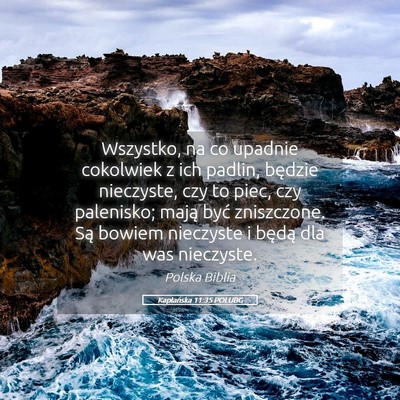 Picture 05 - Kapłańska 11:35 POLUBG - Wszystko, na co upadnie cokolwiek z ich padlin, - Bible Verse Picture