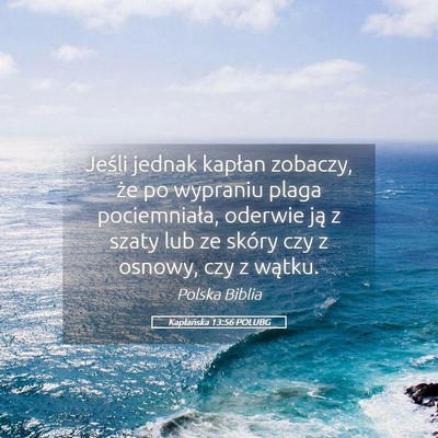 Picture 05 - Kapłańska 13:56 POLUBG - Jeśli jednak kapłan zobaczy, że po wypraniu - Bible Verse Picture