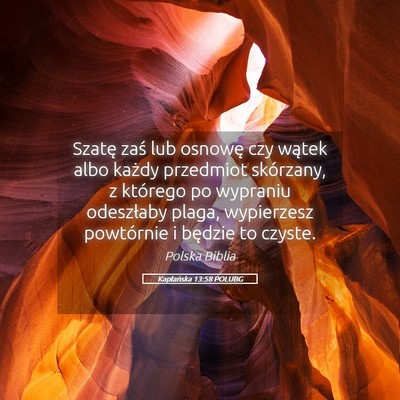 Picture 05 - Kapłańska 13:58 POLUBG - Szatę zaś lub osnowę czy wątek albo każdy - Bible Verse Picture