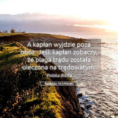 Picture 05 - Kapłańska 14:3 POLUBG - A kapłan wyjdzie poza obóz. Jeśli kapłan - Bible Verse Picture