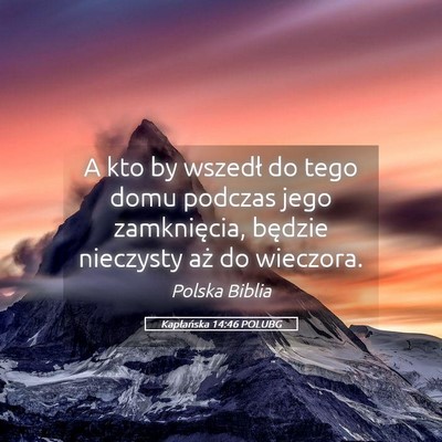 Picture 05 - Kapłańska 14:46 POLUBG - A kto by wszedł do tego domu podczas jego - Bible Verse Picture