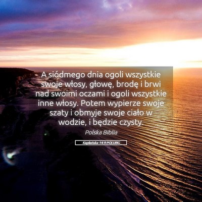 Picture 05 - Kapłańska 14:9 POLUBG - A siódmego dnia ogoli wszystkie swoje włosy, - Bible Verse Picture