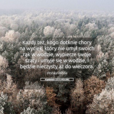 Picture 05 - Kapłańska 15:11 POLUBG - Każdy też, kogo dotknie chory na wyciek, który - Bible Verse Picture