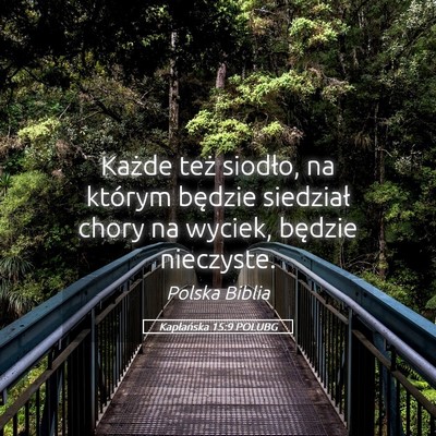 Picture 05 - Kapłańska 15:9 POLUBG - Każde też siodło, na którym będzie siedział - Bible Verse Picture