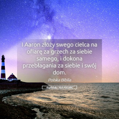 Picture 05 - Kapłańska 16:6 POLUBG - I Aaron złoży swego cielca na ofiarę za grzech - Bible Verse Picture